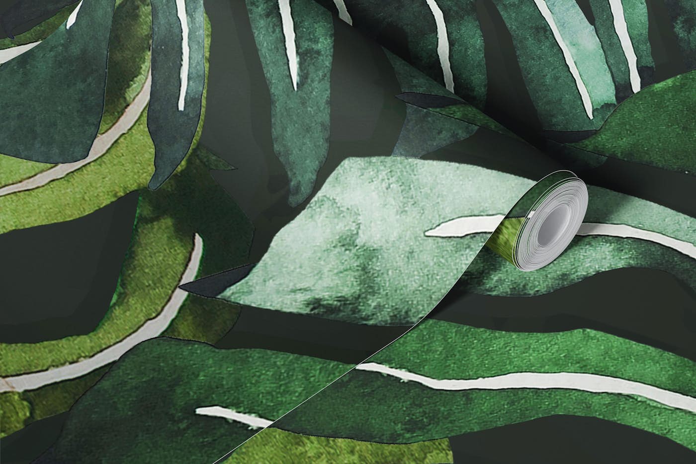 Monstera Jungle Oasis green wallpaper roll