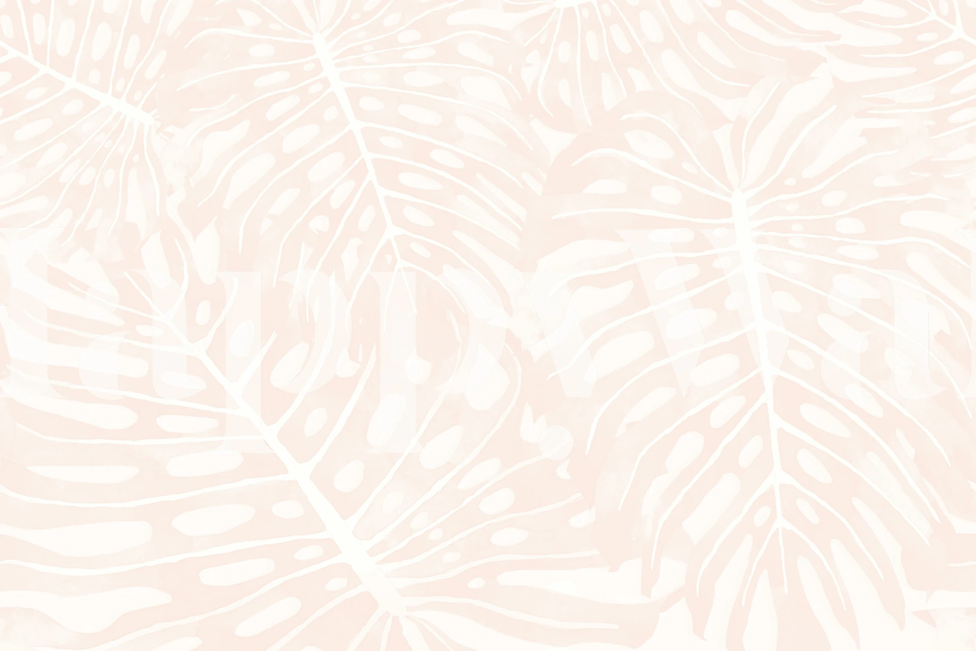 Monstera Jungle Oasis apricot wallpaper in a room