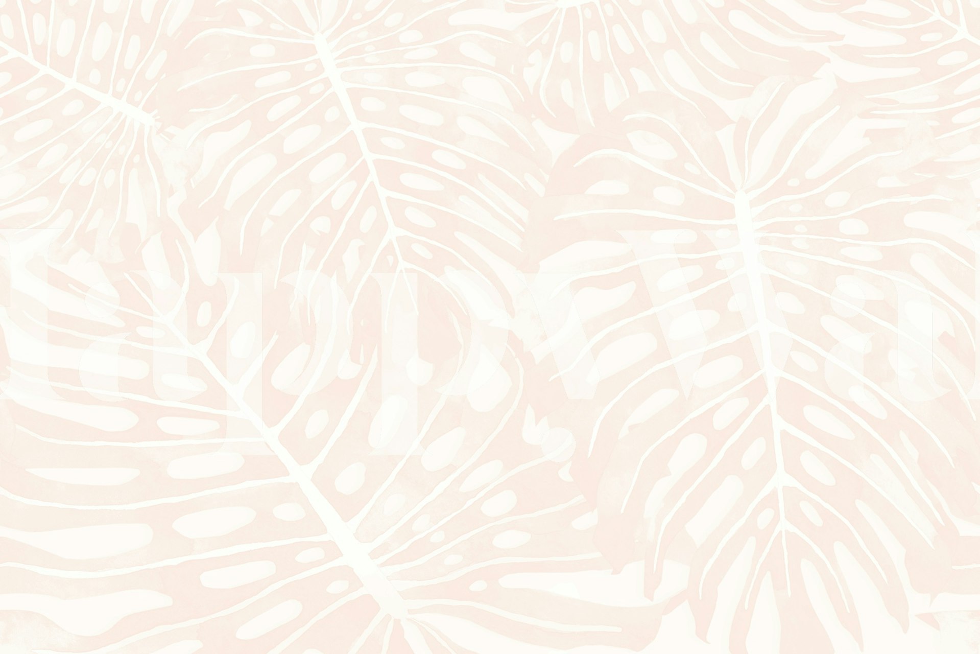 Monstera Jungle Oasis apricot tapetti huoneessa