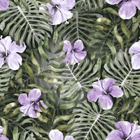 Summer Floral Jungle lilac papel de parede