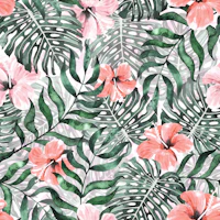 Summer Floral Jungle pink tapet