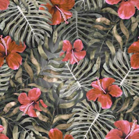 Summer Floral Jungle red tapet