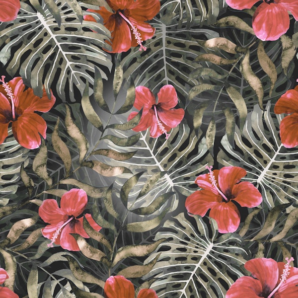 Summer Floral Jungle red
