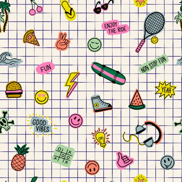 Fun Summer Icons Grid