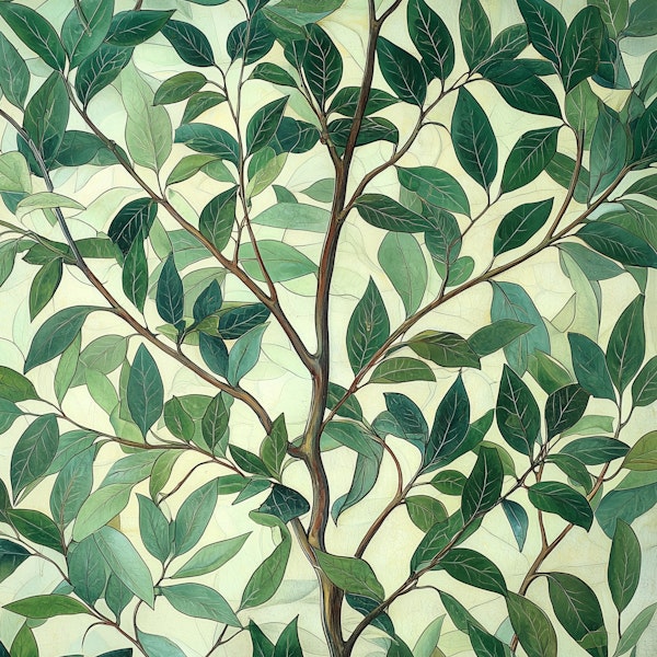 Natural Leaf Harmony - William Morris Style