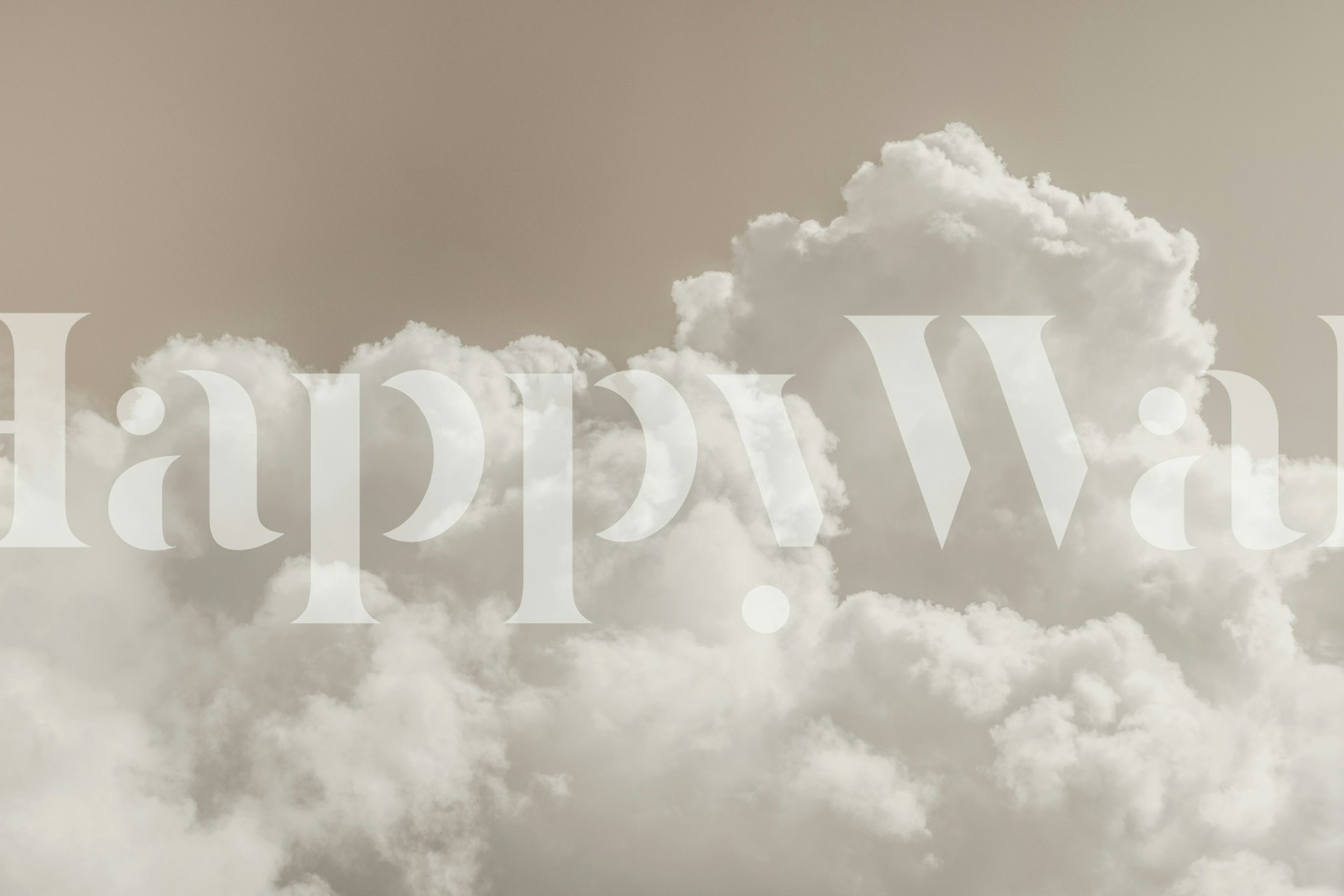 Sandy Clouds -tapetti modernissa huoneessa