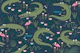 American Alligators and Spoonbills - green M