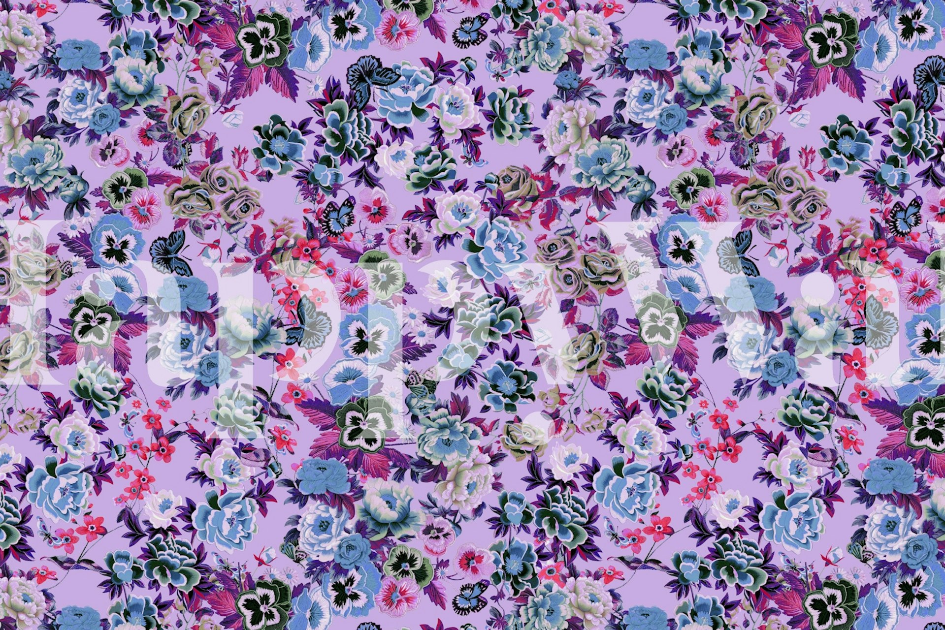 Ταπετσαρία Embroidery Textured Floral Pattern σε ένα δωμάτιο