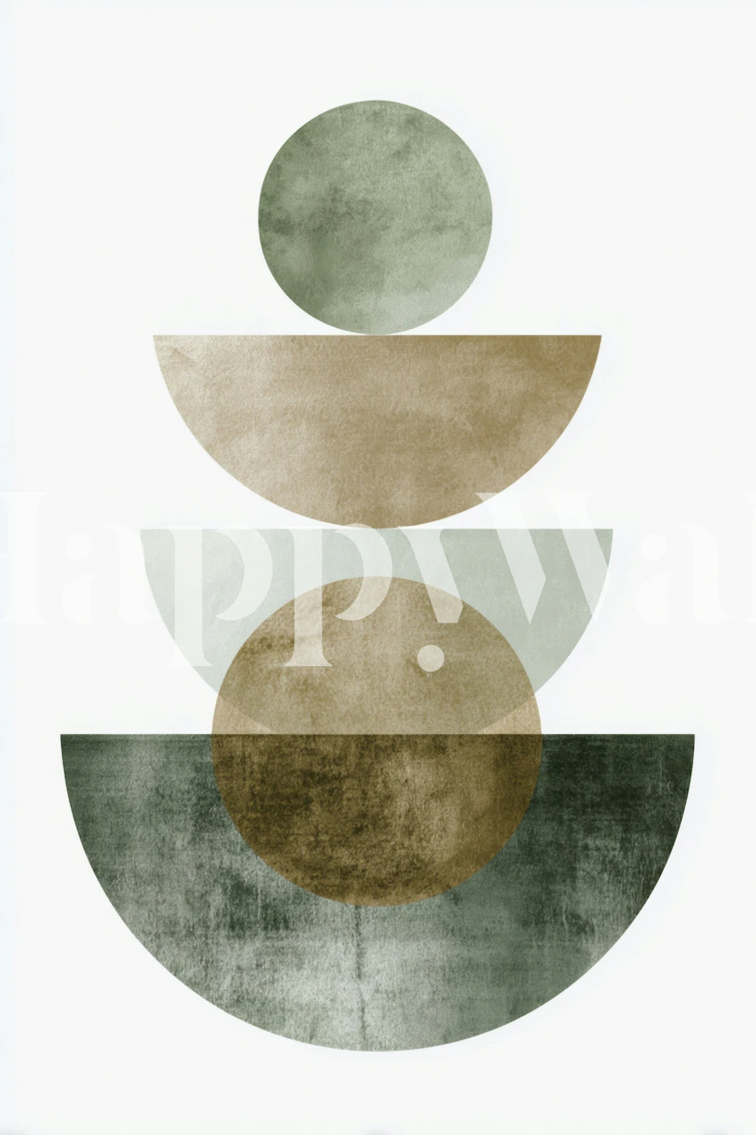 Papel de parede Calm Tones Geometry em um quarto