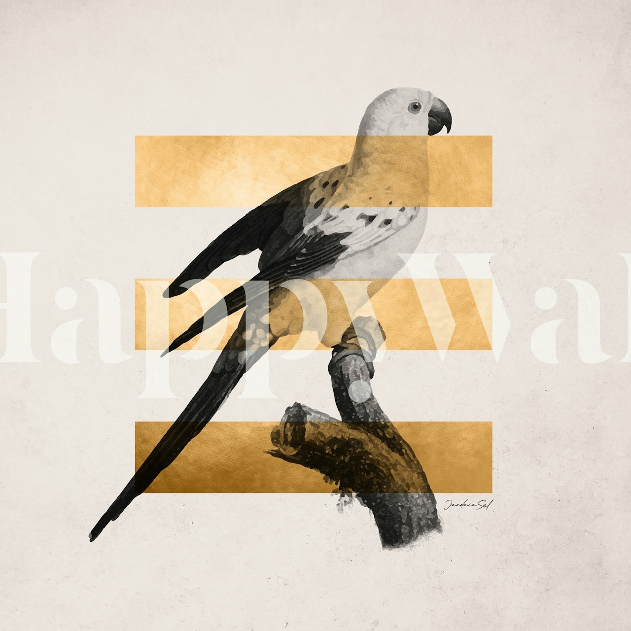 Bird Golden vægdesign i et rum