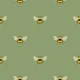 Little Bees Sage Green Small Bee Pattern