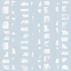 abstract linocut wave stripe - soft blue
