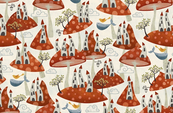 whimsical mushrooms landscape
