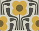 retro geometric flowers v2 - mustard - brown