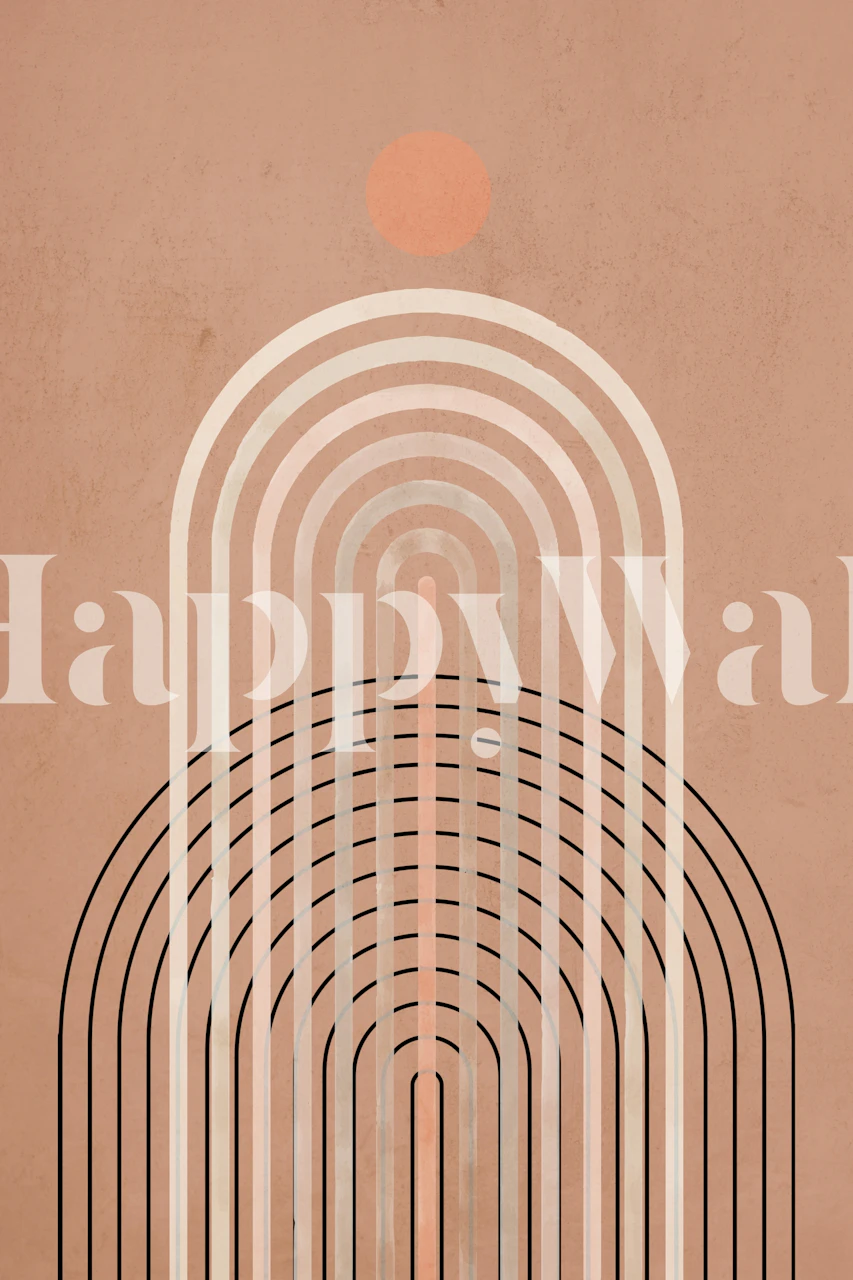 Earthy Arch Design wallpaper in a room