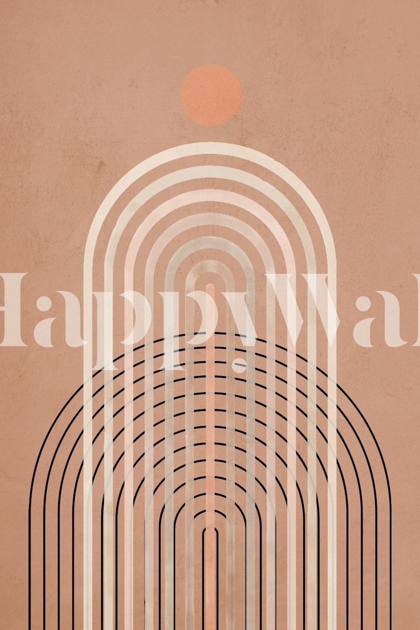 Earthy Arch Design Tapete in einem Raum