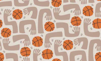 crazy basketball - tan and orange carta da parati