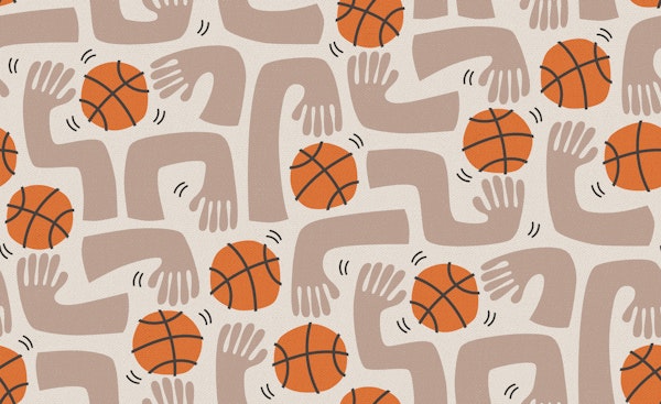 crazy basketball - tan and orange