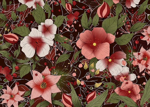 Crimson Vintage Garden