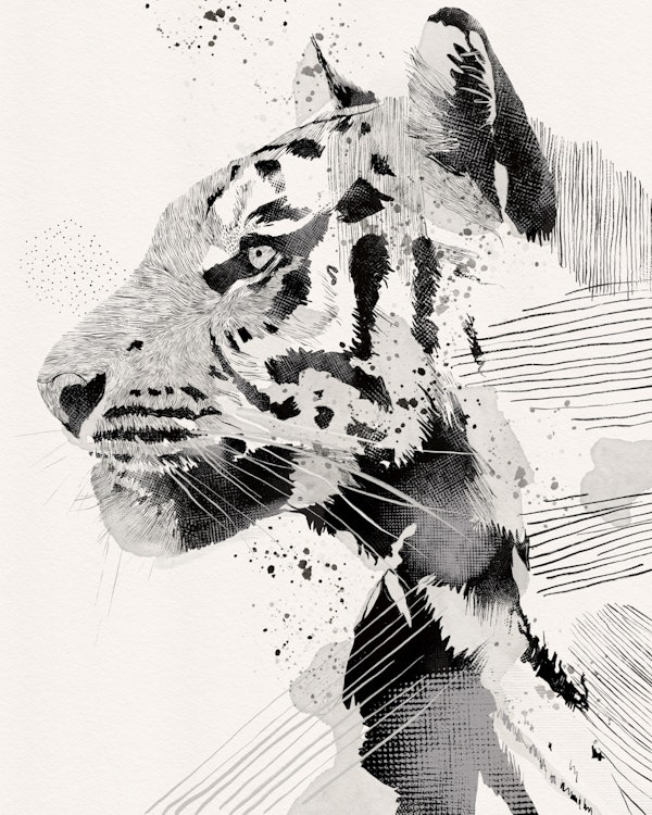Monochrome Tiger Art