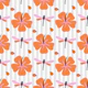 Hibiscus and Bugs Stripes Mural
