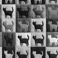 Monochrome Cat Quilt tapety
