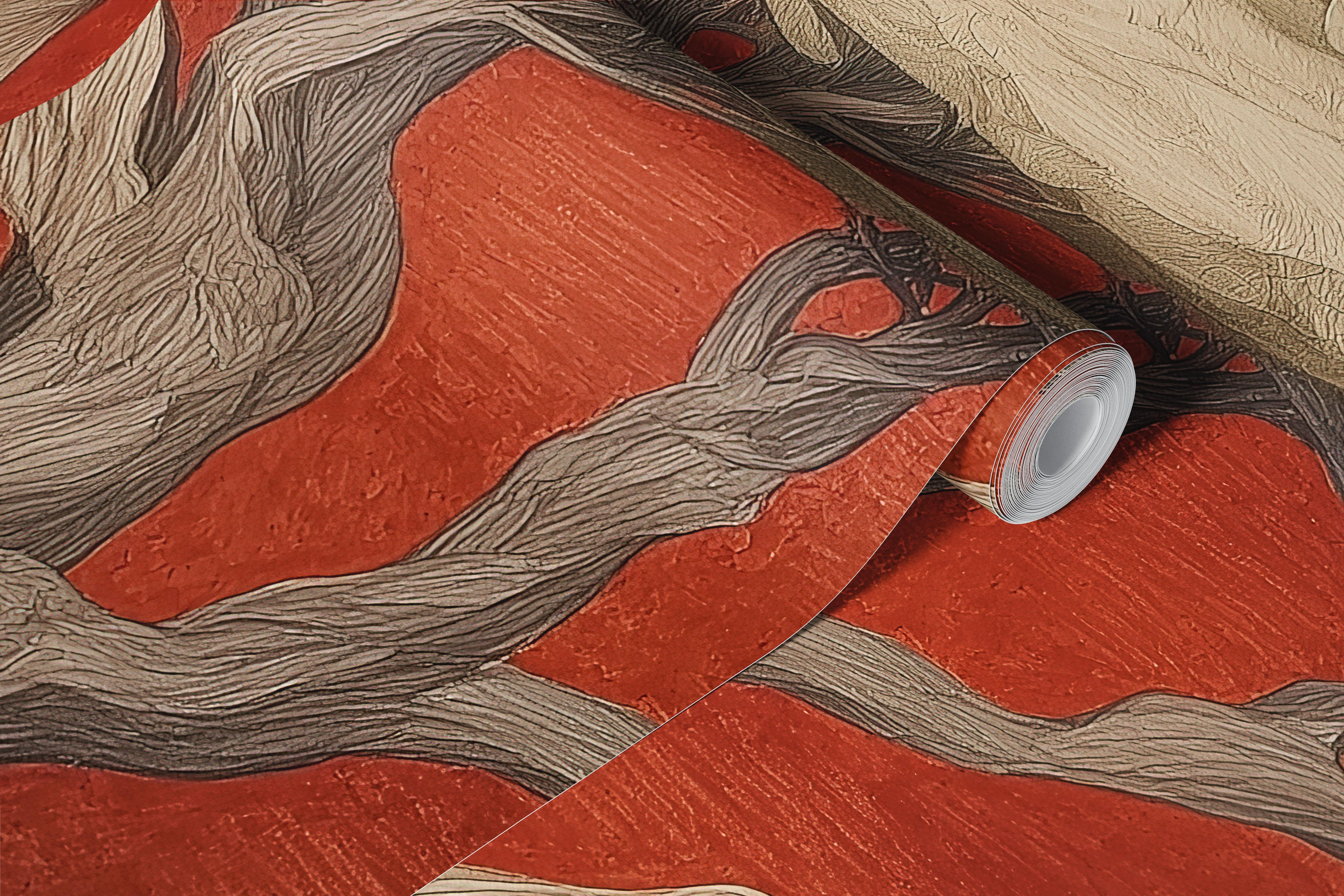 Tranquil cherry blossom tree wallpaper in a room