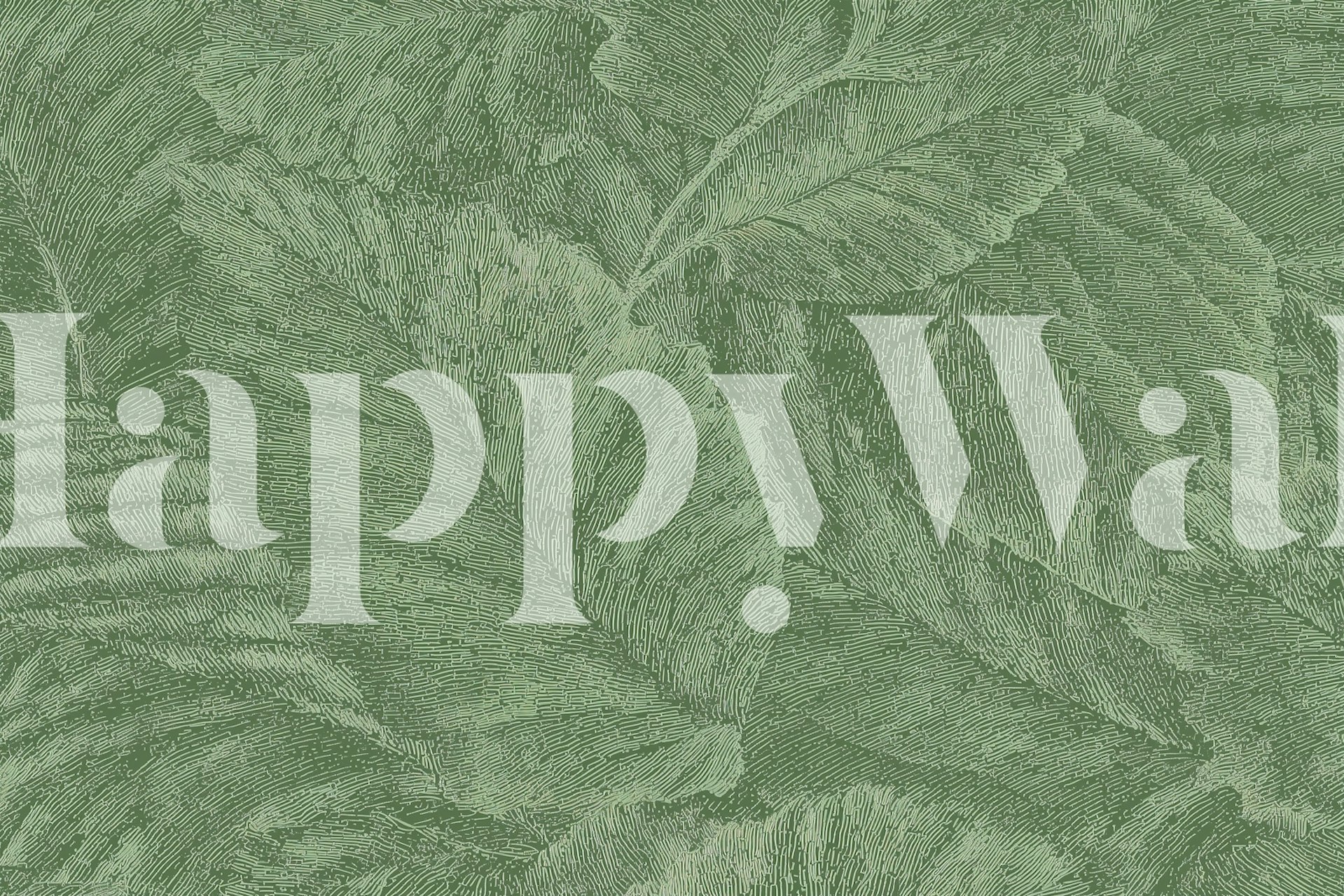 Elegant Green Leaf Pattern tapet i et rum