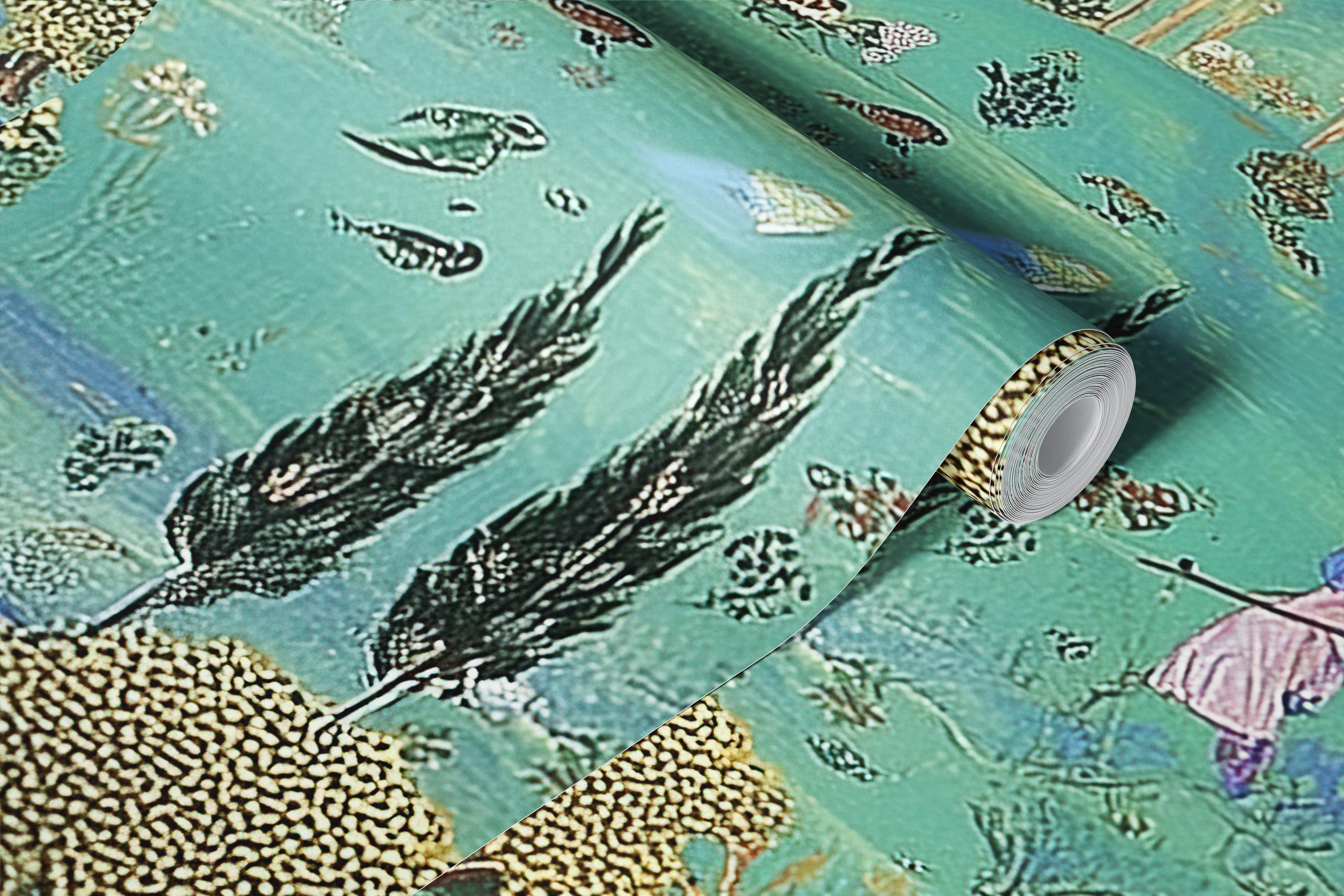 Enchanted landscape wallpaper in a room