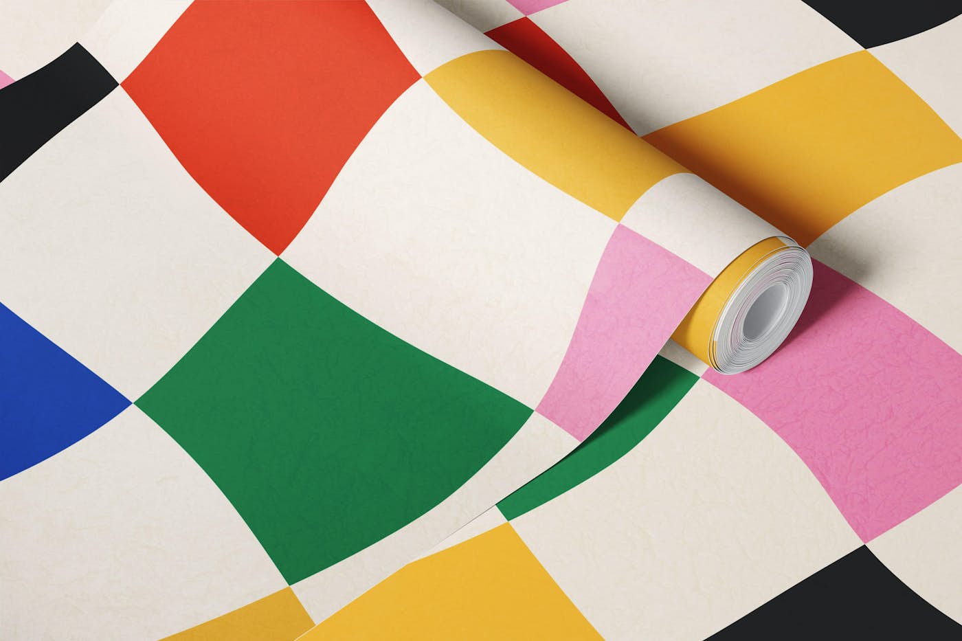 Colorful Checkered Waves wallpaper roll
