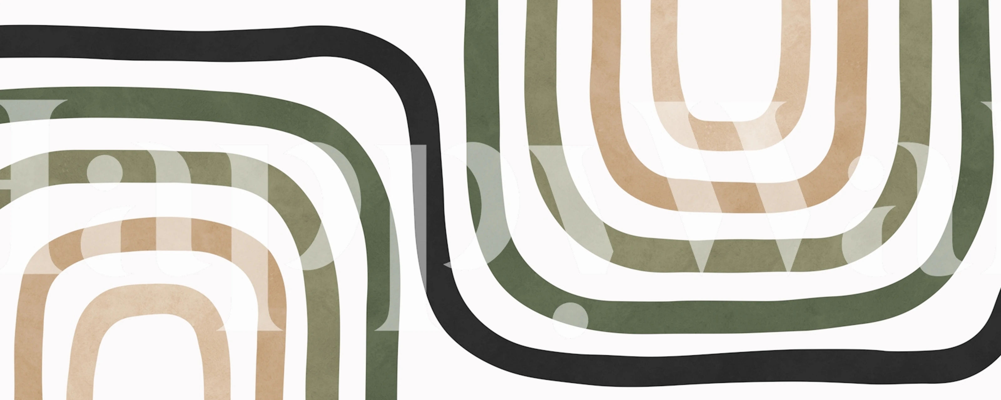 Zidna obloga Earthy Rainbow Stripes u sobi