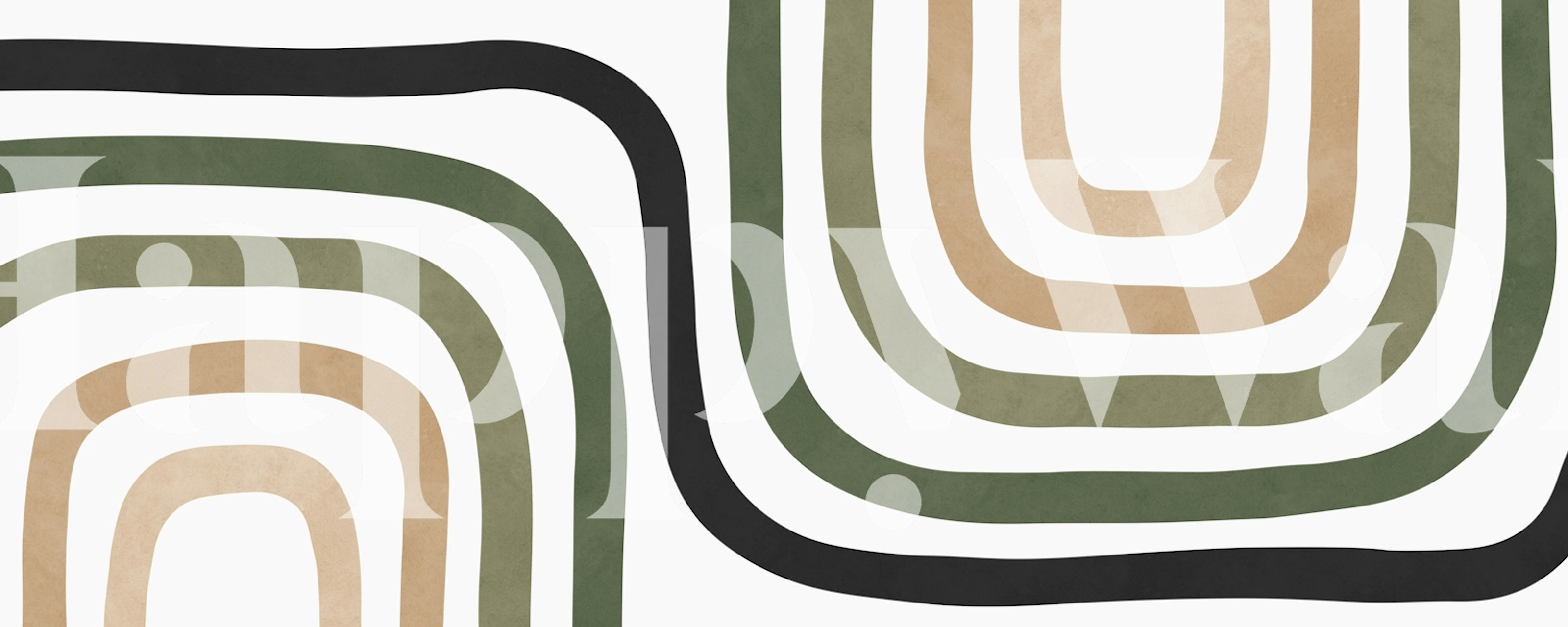 Carta da parati Earthy Rainbow Stripes in una stanza