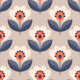 Modern Retro Floral Fusion Beige
