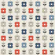 Climbing Retro Daisies Stripes Blue Red