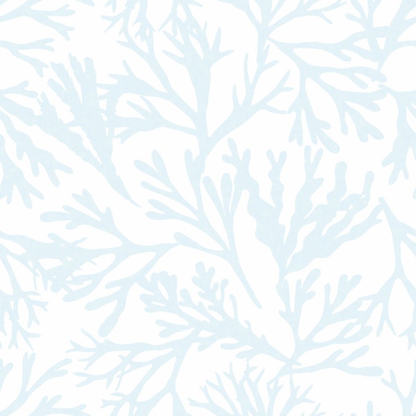 Coastal Kelp light blue & white