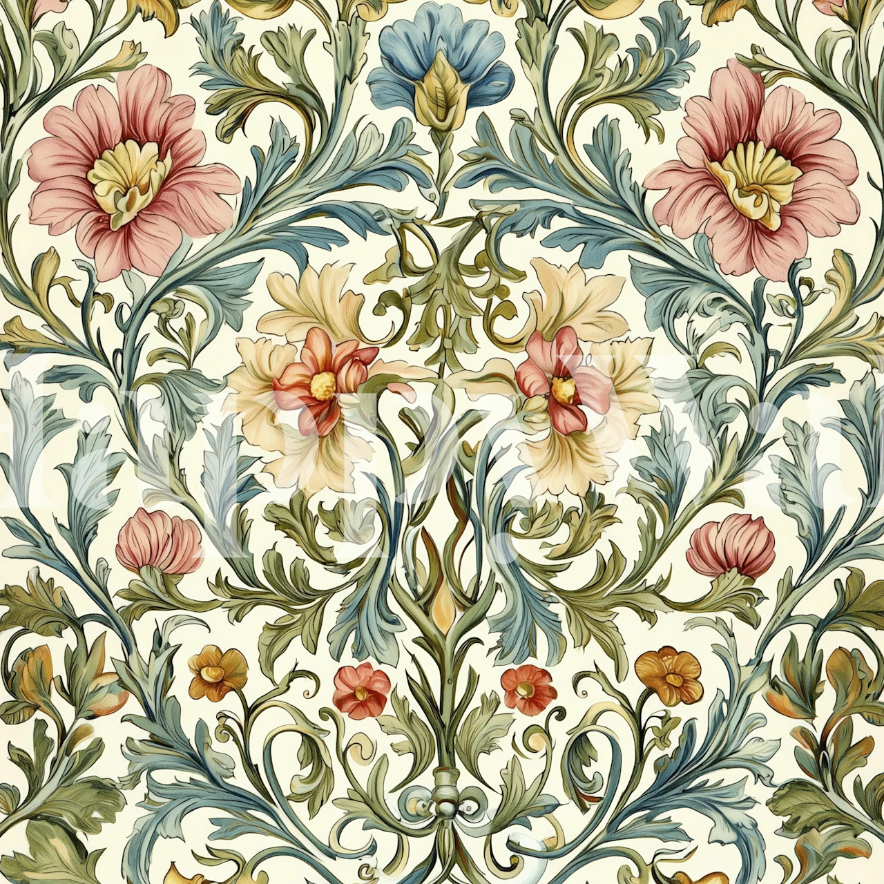 Ornate Botanical Bliss wallpaper in a room