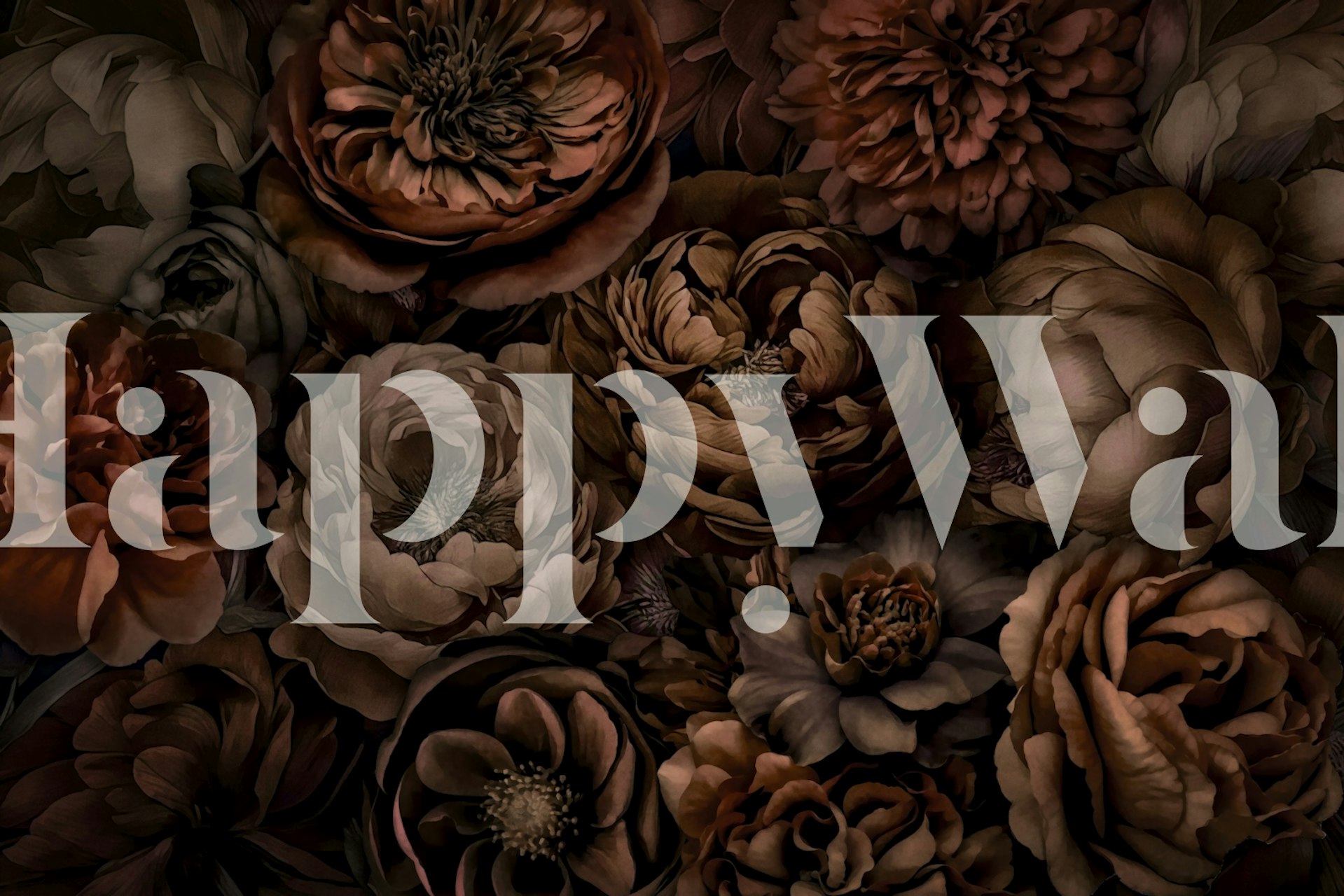 Luksuzna brown blooms tapeta u sobi