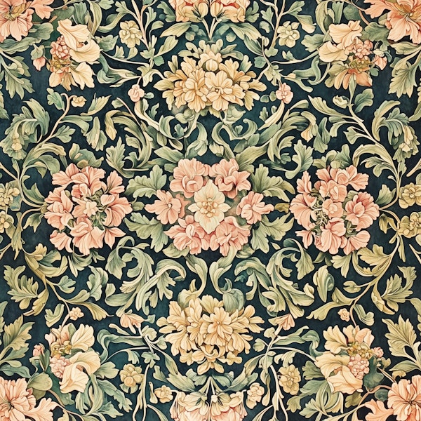 Antique Bloom Delight - William Morris Style
