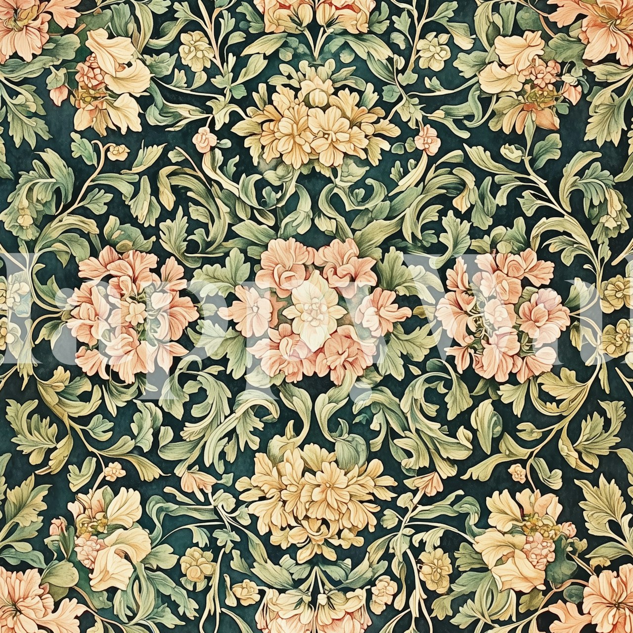 Antique Bloom Delight wallpaper in a room setting