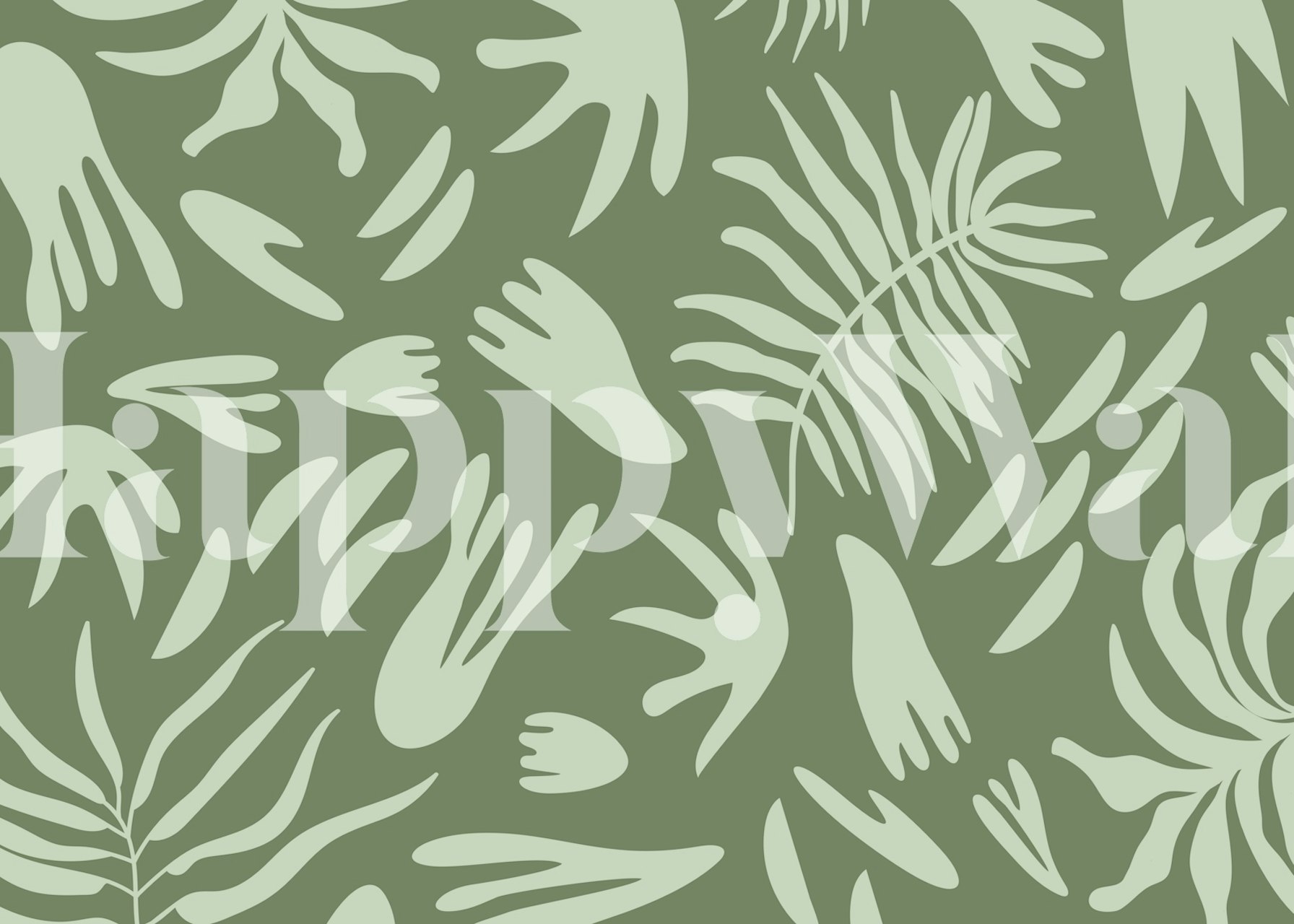 Biophilic Green Escape wallpaper design