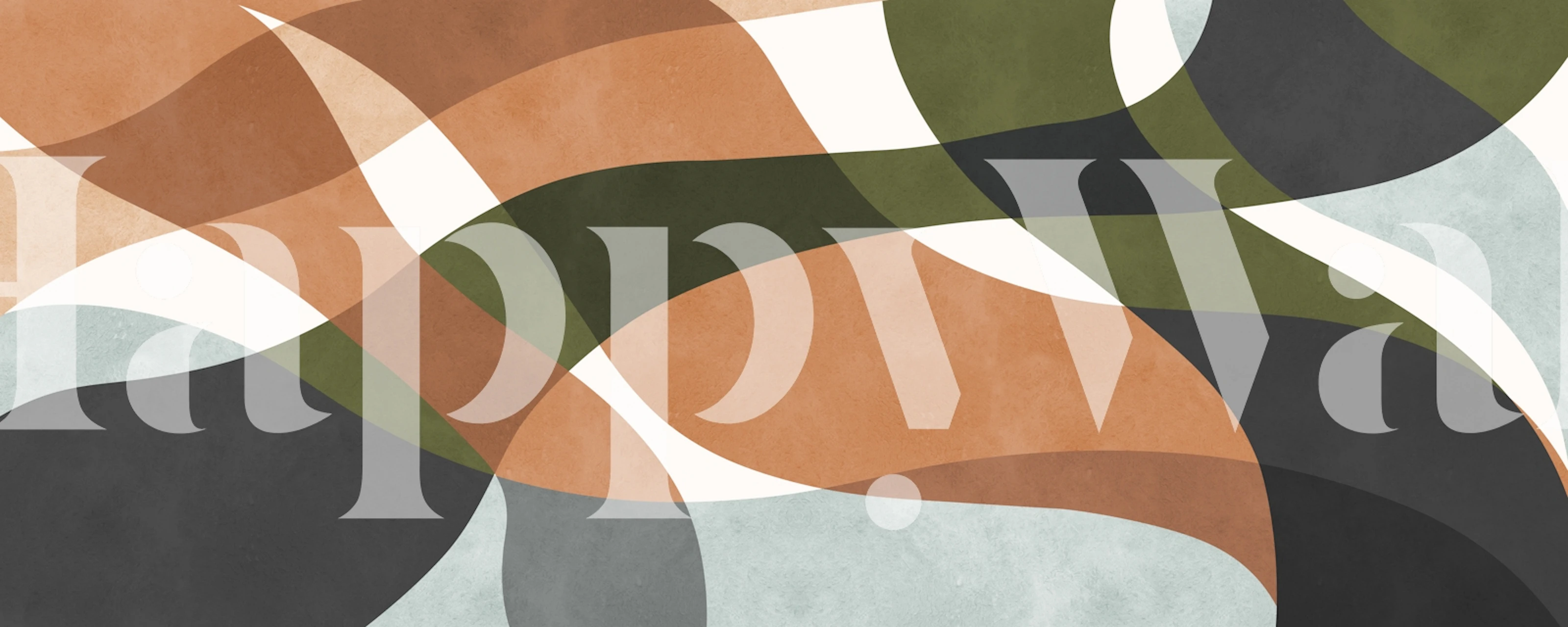 Retro Wavy Earth Tones tapet i et rum