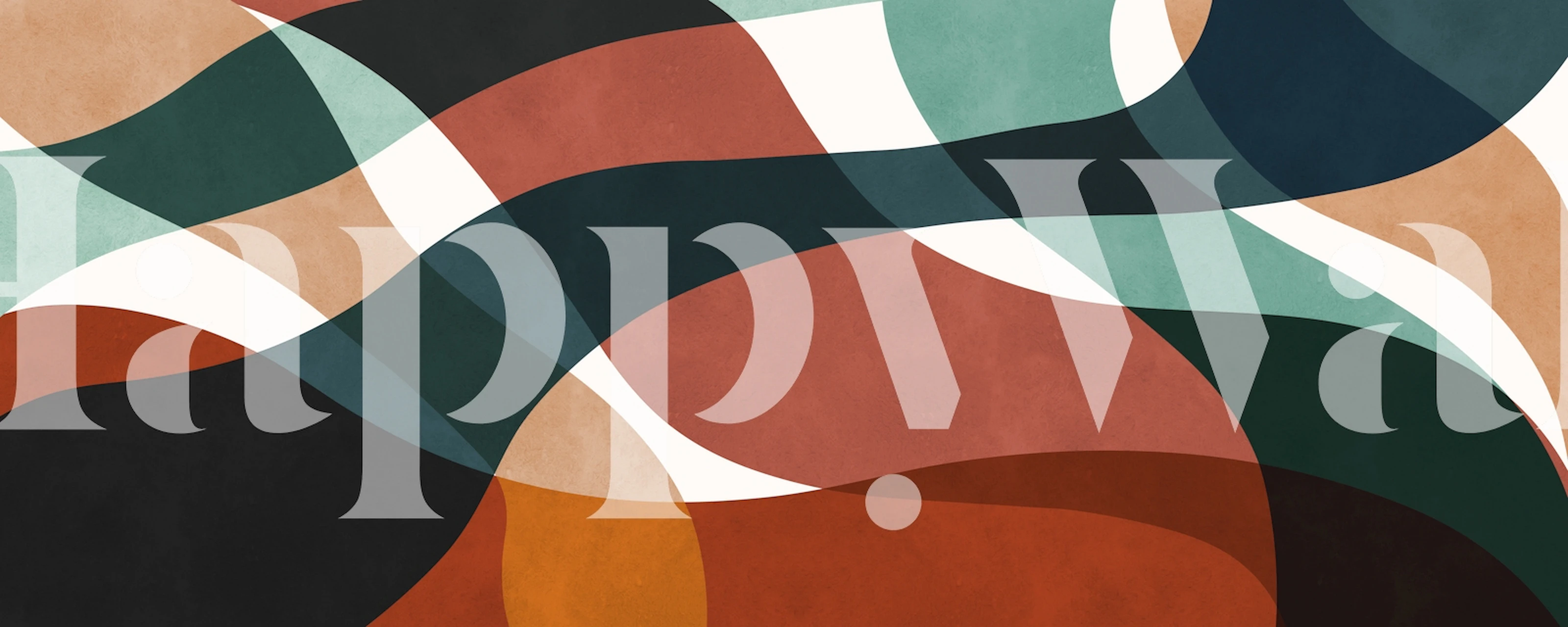 Vibrant Wave Fusion-tapet i ett rum