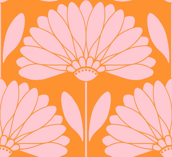 Pink and Orange Daisies 1 - Large