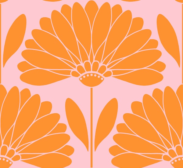 Pink and Orange Daisies 2 - Large