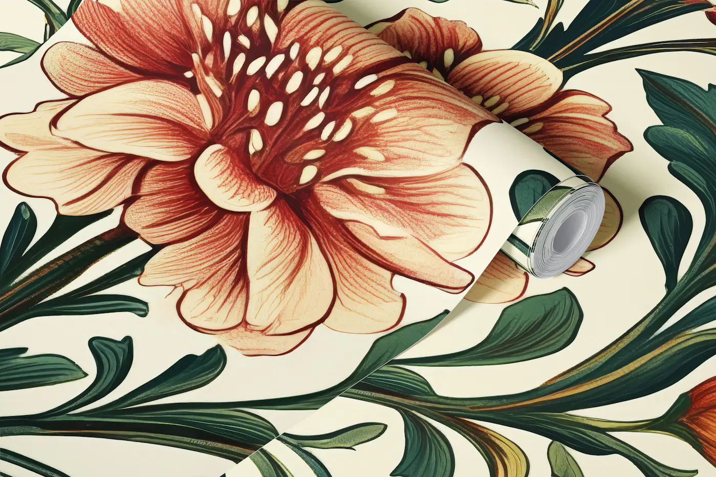 Antique Flower Charm - William Morris Style wallpaper roll