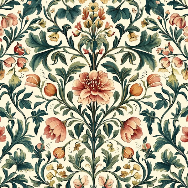 Antique Flower Charm - William Morris Style