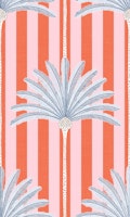 Cabana Palm Stripes - blue orange pink tapete