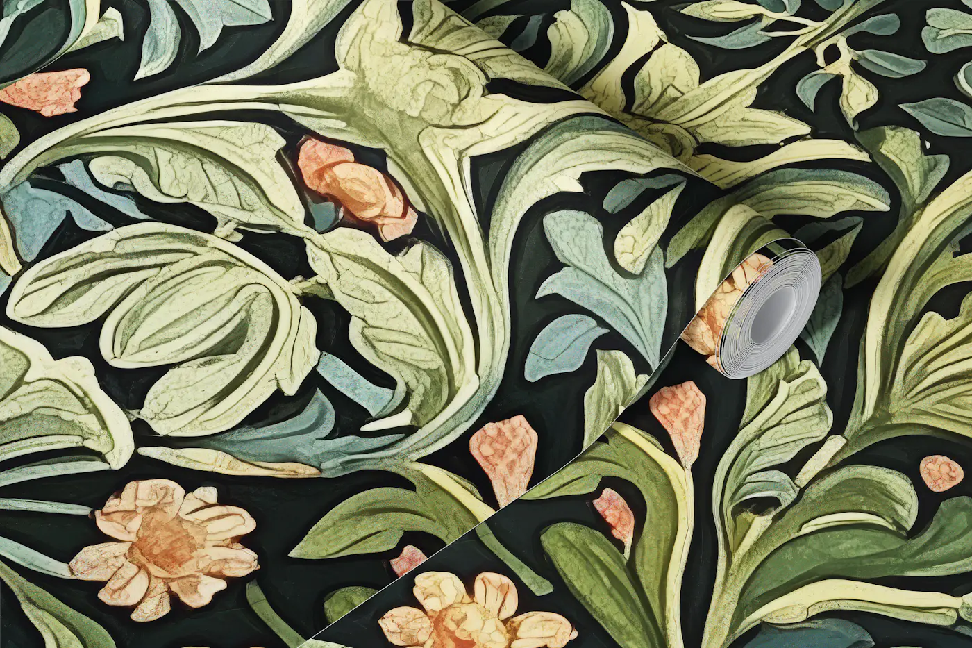 Victorian Floral Charm William Morris Style wallpaper wallpaper | Happywall