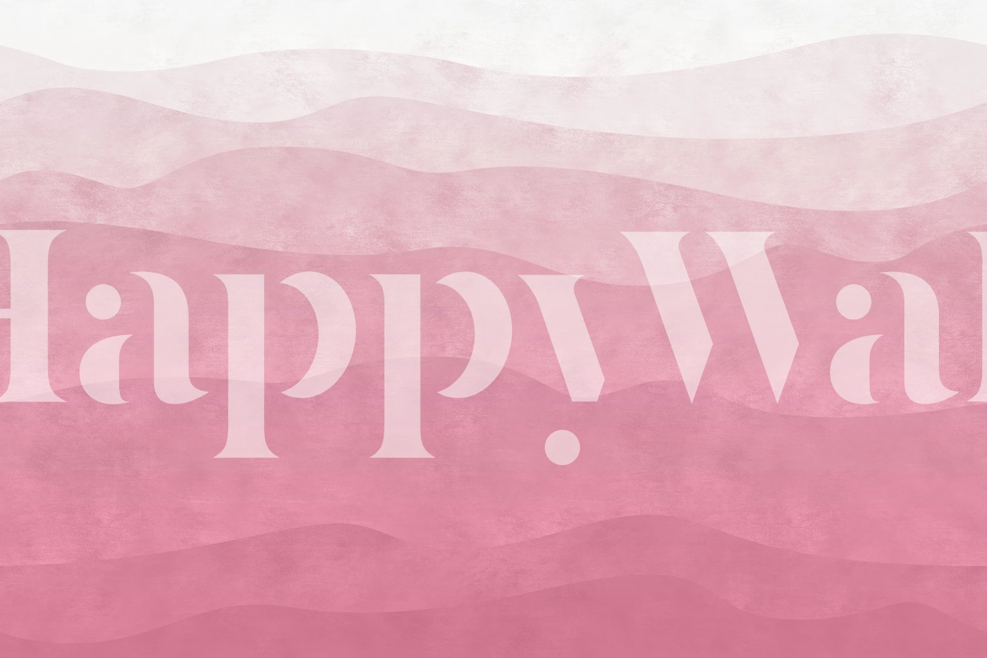 Calm Mountain Waves pink wallpaper in a room