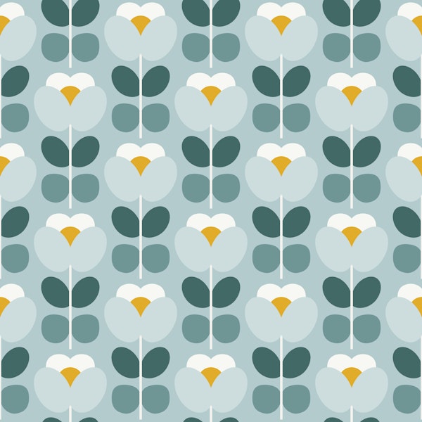 Modern Retro Florals Green